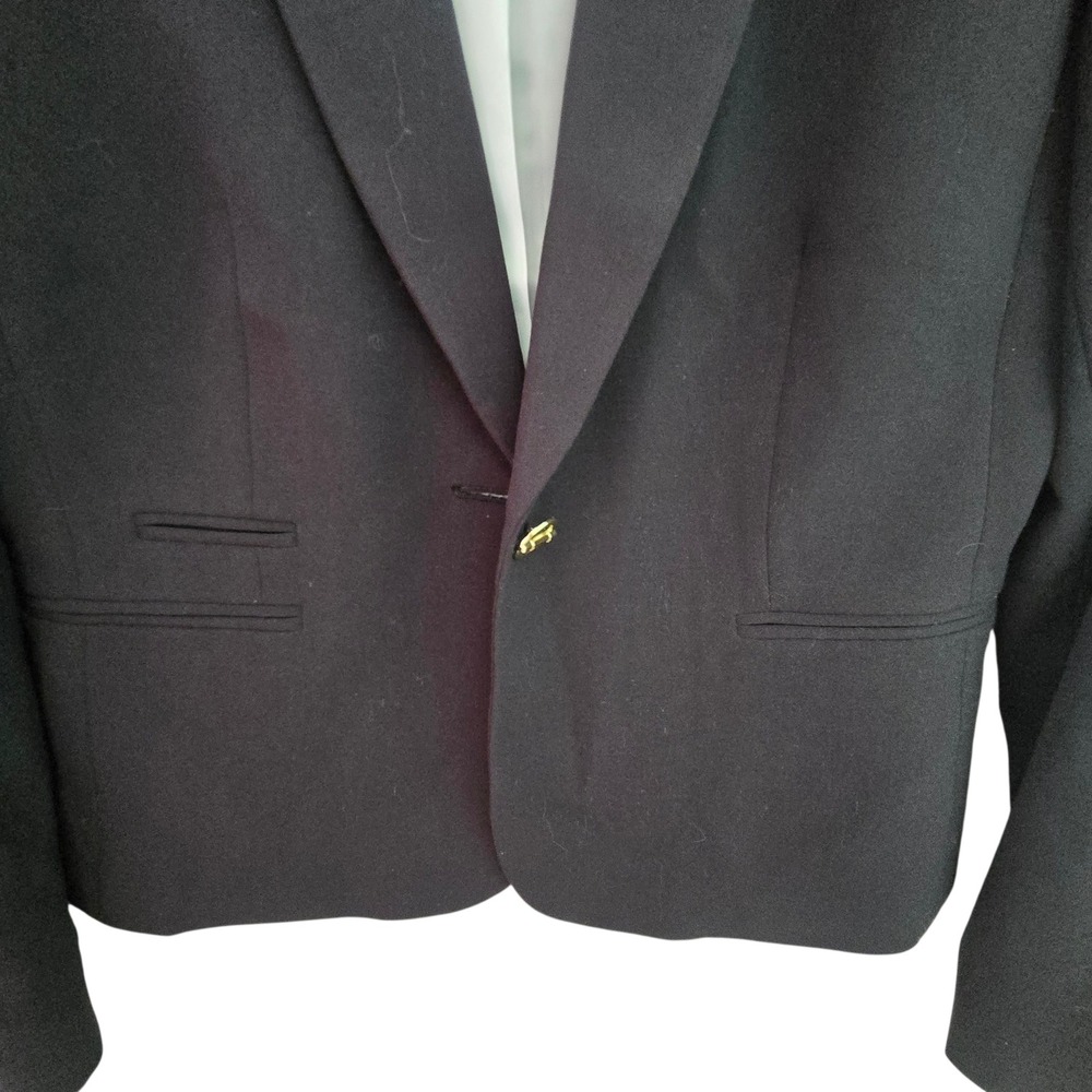 Tahari Arthur S Levine Womens Black Single Button Blazer Career Academia Size 8 - Picture 4 of 10